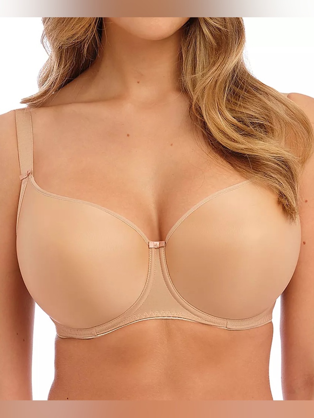 FANTASIE Smoothing Moulded Bra Nude Tan 34DDD 34F Underwire Seamless T-Shirt Bra
